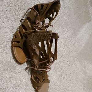 Miz Mooz Tan Gladiator Sandals